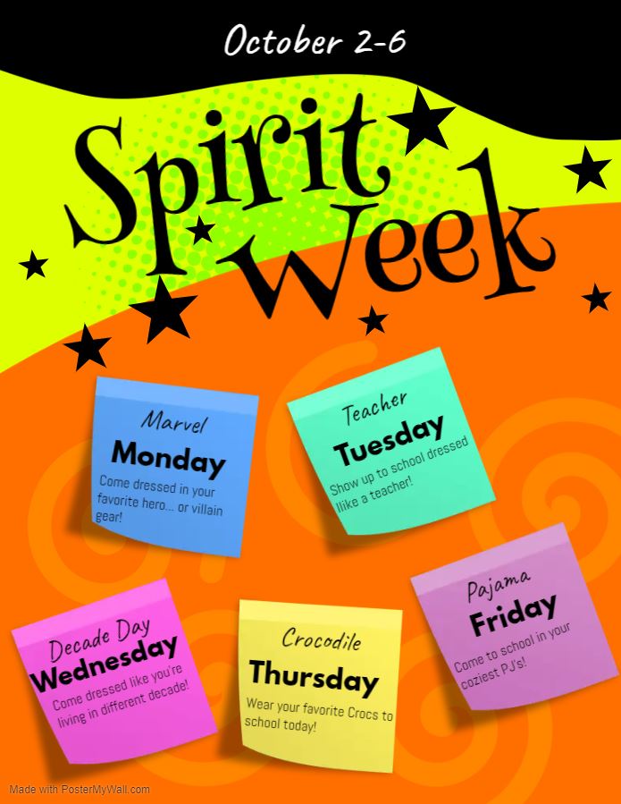  Spirit Week October 2-6